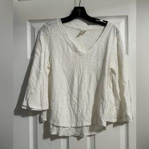Anthropologie flowy long sleeve white size medium